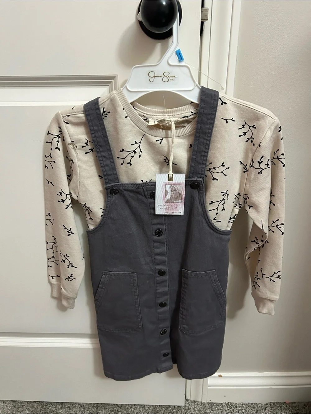 Jessica Simpson Girls 2-Piece Overall Set Size 6 NWT